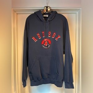 Boston Red Sox Hooded Sweat Shirt Lee Sport Apparel Mens XL Blue Used